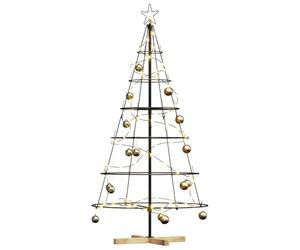 vidaXL Árbol Cono de Navidad con Soporte Negro 154 cm Acero
