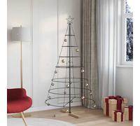 vidaXL Árbol Cono de Navidad con soporte Negro 180,5 cm Acero