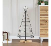vidaXL Árbol Cono de Navidad con soporte Negro 90 cm Acero
