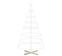 vidaXL Árbol Cono de Navidad KUOPIO 180 cm Acero Blanco