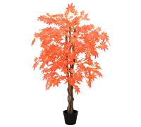 vidaXL Árbol de Arce Artificial Rojo 80 x 16 x 120 cm Tela y madera