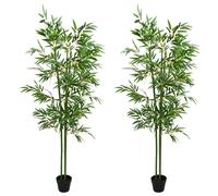 vidaXL Árbol de Bambú Artificial 2 pcs Verde 60 x 18 x 190 cm