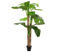 vidaXL Árbol de banana artificial Verde 125 x 25 x 250 cm Tela y Bambú