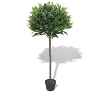 vidaXL Árbol de laurel artificial con macetero 125 cm verde