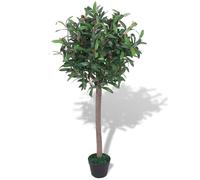 vidaXL Árbol de laurel artificial con macetero verde 120 cm