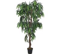 vidaXL Árbol de mango artificial, 600 hojas, 150 cm, color verde
