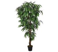 vidaXL Árbol de Mango Artificial, Planta Falsa con 600 Hojas, Árbol de Imitación, Decoración para Recibidor Salón Oficina, Verde 150 cm