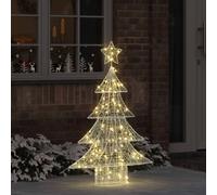 vidaXL Árbol de Navidad 100 LED Blanco cálido 120 cm Acrílico
