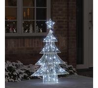 vidaXL Árbol de Navidad 100 LED Blanco frío 120 cm Acrílico