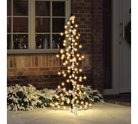 vidaXL Árbol de Navidad 160 LED Blanco Cálido 150 cm Ratán