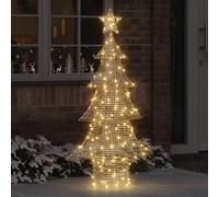 vidaXL, árbol de Navidad con 160 luces LED de color blanco cálido, 151 cm, material: PET