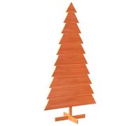 vidaXL Árbol de Navidad, árbol de Navidad de madera para decorar, árbol de Navidad, decoración navideña, marrón cera, 180 cm, madera maciza de pino