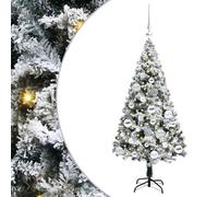 vidaXL Árbol de Navidad Artificial 120 cm PVC y Acero y Plástico, Árbol de Navidad Moderno con Forma cónica, Decorativo para Interiores y Exteriores, Verde, LED, Compacto y eficiente