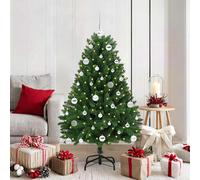 vidaXL Árbol de Navidad artificial, 150 cm, 150 LEDs, luz cálida blanca, color verde