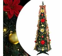 vidaXL Árbol de Navidad Artificial 155 cm Verde 100 LED PVC Plegable Portátil Blanco cálido