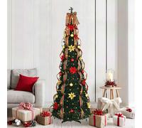 vidaXL Árbol de Navidad artificial con 200 LED Verde 215 cm PVC
