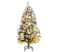 vidaXL Árbol de Navidad artificial con bisagras 150 LED y bolas 150 cm