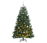 vidaXL Árbol de Navidad artificial con bisagras 300 LED y bolas 240 cm