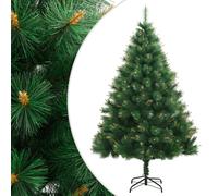 vidaXL Árbol de Navidad artificial con bisagras y soporte 210 cm
