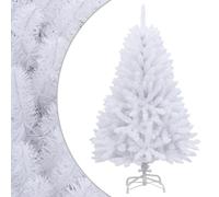 vidaXL Árbol de Navidad artificial con bisagras y soporte blanco 120cm