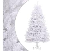 vidaXL Árbol de Navidad artificial con bisagras y soporte blanco 180cm