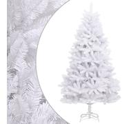 vidaXL Árbol de Navidad artificial con bisagras y soporte blanco 240cm