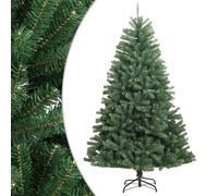 vidaXL Árbol de Navidad artificial con bisagras y soporte verde 210 cm
