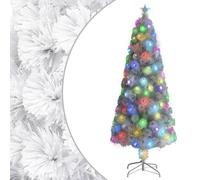vidaXL Árbol de Navidad artificial con luces fibra óptica blanco 240cm