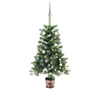 vidaXL Árbol de Navidad artificial con luces y bolas verde 65 cm