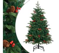 vidaXL Árbol de Navidad artificial con piñas y bayas 150 cm