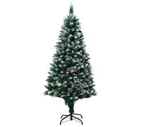 vidaXL Árbol de Navidad artificial con piñas y nieve blanca 180 cm