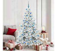 vidaXL Árbol de Navidad artificial plegable, blanco, 180 cm, de PVC y acero