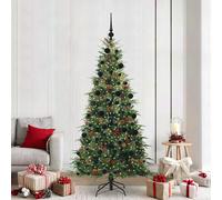 vidaXL Árbol de Navidad artificial con ramas articuladas Verde 210 cm