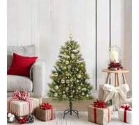 vidaXL Árbol de Navidad artificial plegable con piñas, 120 cm