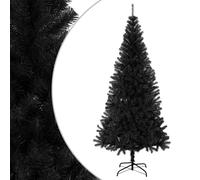 vidaXL Árbol de Navidad Artificial con Soporte Decoración Navideña Vacaciones Estable Decorativa Negro PVC 180 x 90 cm