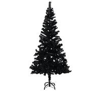 vidaXL Árbol de Navidad Artificial con Soporte Decoración Navideña Vacaciones Estable Interior Exterior Fiesta Decorativa Negro PVC 150 cm