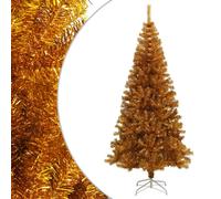vidaXL Árbol de Navidad artificial con soporte PET dorado 180 cm