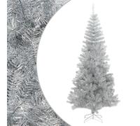 vidaXL Árbol de Navidad artificial con soporte plateado PET 240 cm