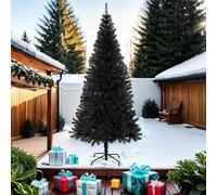 vidaXL Árbol de Navidad artificial con soporte – PVC negro 210 cm para interior y exterior