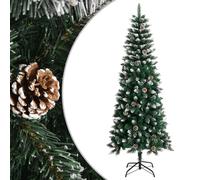 vidaXL Árbol de Navidad artificial con soporte PVC verde 210 cm
