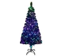 vidaXL Árbol de Navidad artificial y soporte fibra óptica verde 210 cm