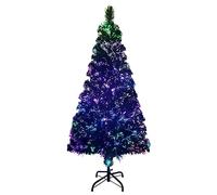 vidaXL Árbol de Navidad artificial con soporte, fibra óptica, verde 120 cm