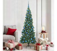 vidaXL Árbol de Navidad artificial, forma rectangular, color verde, 180 cm, fabricado en PVC y metal