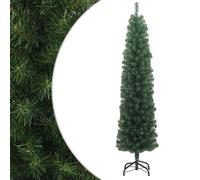 vidaXL Árbol de Navidad artificial delgado y soporte PVC verde 180 cm