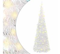 vidaXL Árbol de Navidad artificial desplegable 100 LED blanco 150 cm