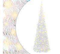 vidaXL Árbol de Navidad Artificial desplegable 150 LED Blanco 180 cm