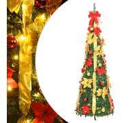 vidaXL Árbol de Navidad artificial desplegable 150 LED verde 180 cm