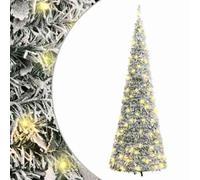 vidaXL Árbol de Navidad Artificial Desplegable, Adorno Navideño con Nieve 50 LED Soporte, Árbol Iluminado, Luces Decorativas de Navidad, 120 cm