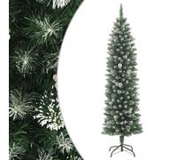 vidaXL Árbol de Navidad Artificial Estrecho con Soporte Balcón Festival Fiesta Adorno Navideño Terraza Decoración Entrada Parque Salón PVC
