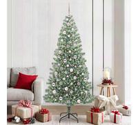 vidaXL Árbol de Navidad Artificial Nevado con Luz LED Verde y 210 cm
